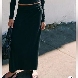 Free People Good Feels Black Maxi Skirt size S